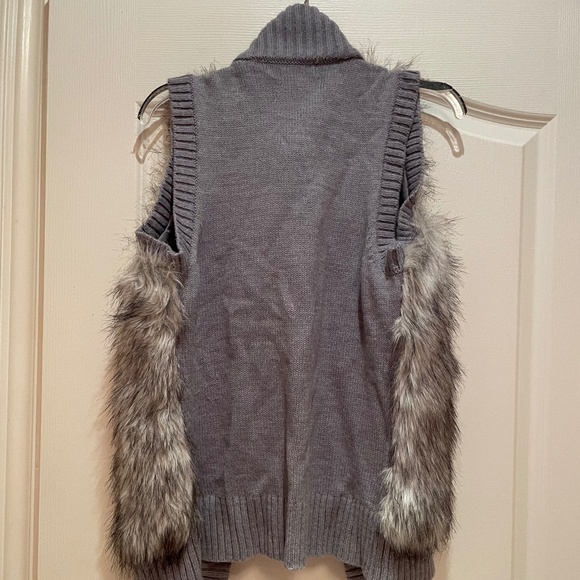 Michael Kors Gray Faux Fur Vest - Picture 2 of 3